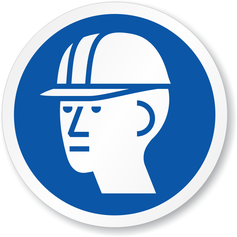 ISO Circular Hard Hat Required Symbol Sign, SKU: IS-1020 ...