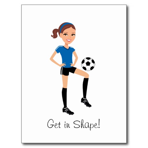 Girl's Cartoon Soccer Folded Card Postcards | Zazzle