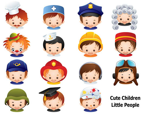 Cute Cartoon People Character | vector icons & clipart