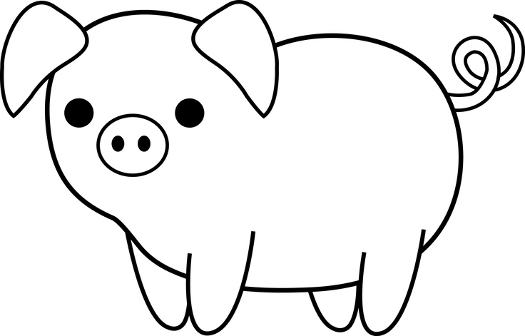 Cute Black and White Pig | Clip Art | Pinterest