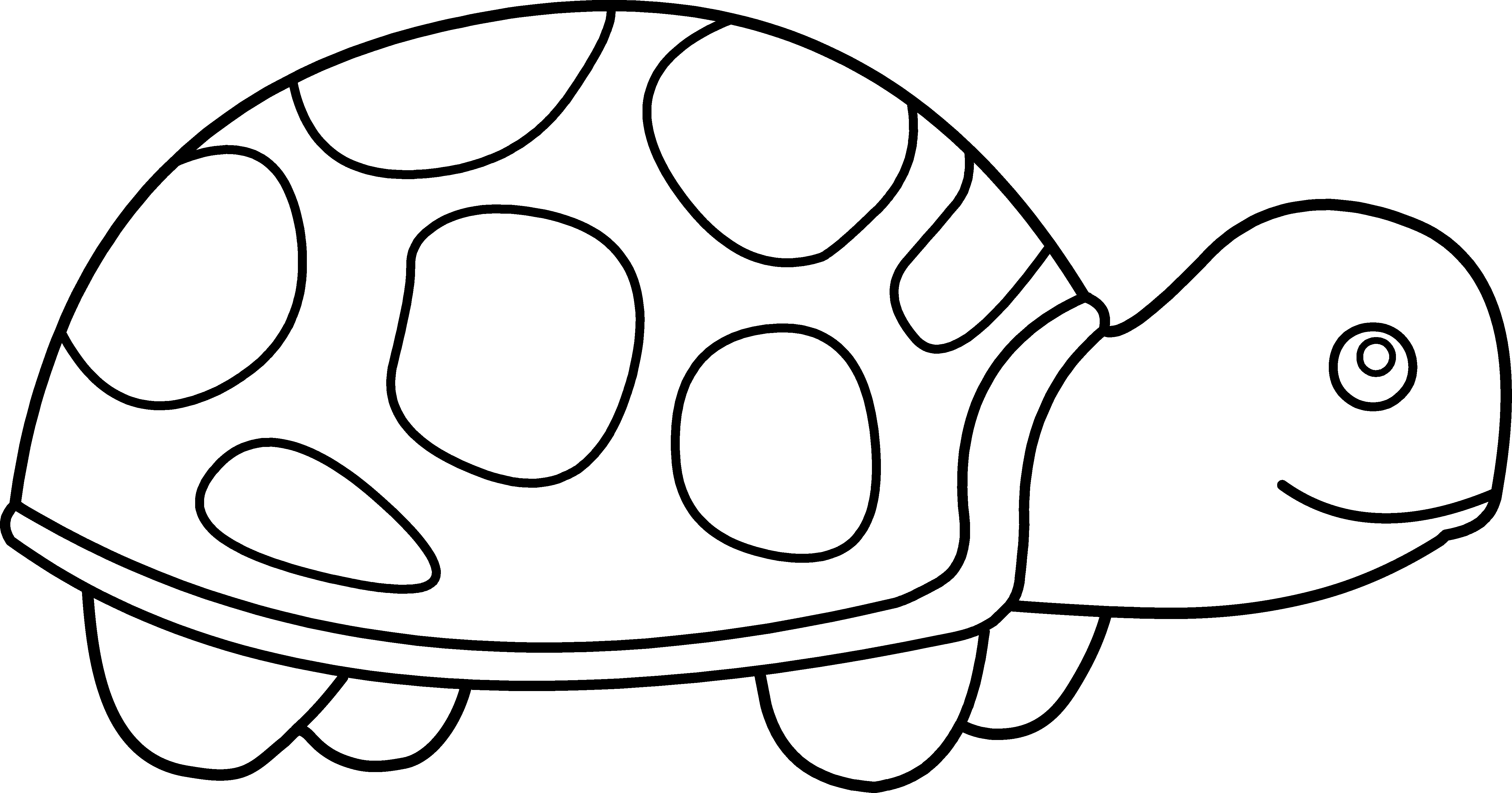 Cute Turtle Coloring Page - Free Clip Art