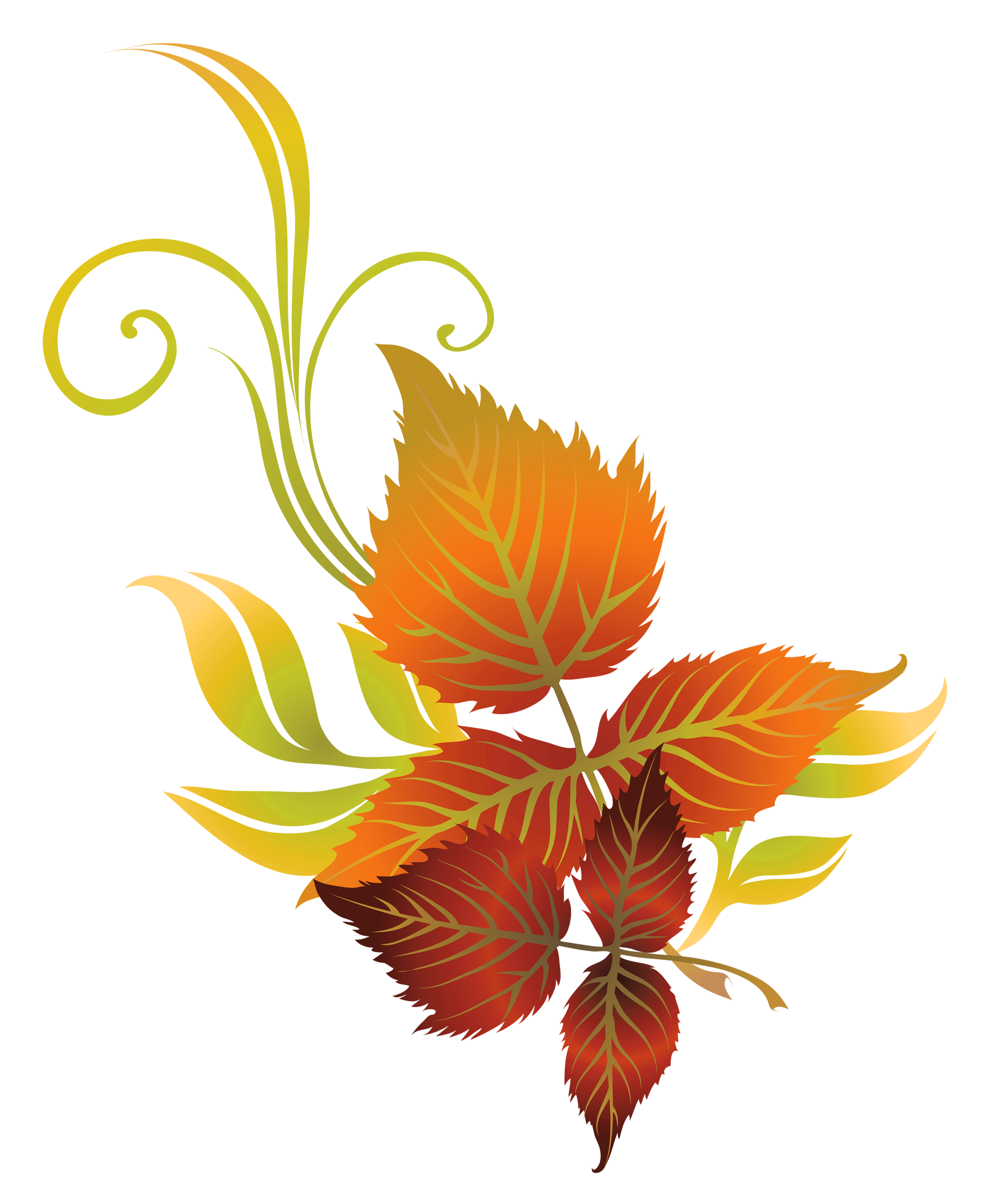 Fall Leaves Deco PNG Clipart Picture