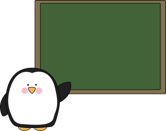 Penguin and Chalkboard Clip Art - Penguin and Chalkboard Image