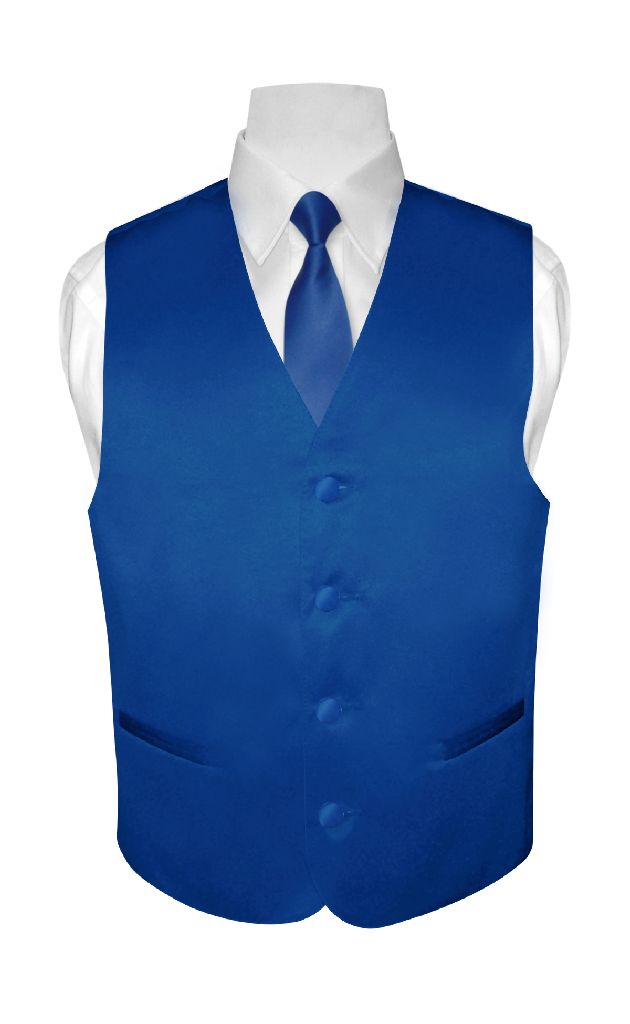 Boy's Solid Royal Blue Color Dress Vest Necktie Set | eBay