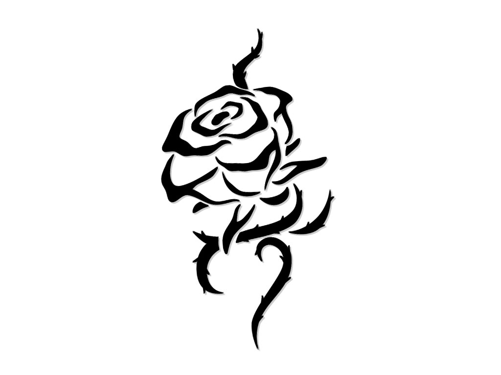 Free designs - Black and white rose tattoo idea wallpaper