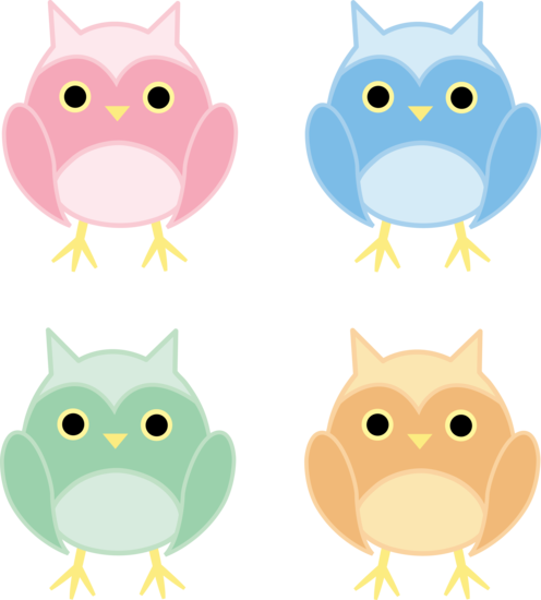 Set Of Four Cute Owls - Free Clip Art - Cliparts.co