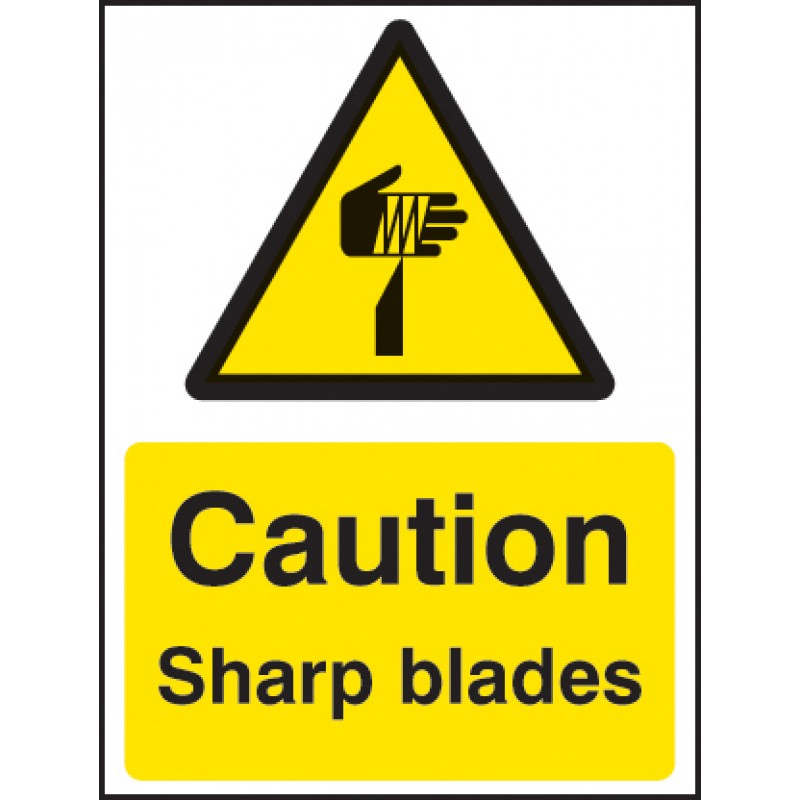 Caution sharp blades signs | Self Adhesive Vinyl | 150x200mm ...