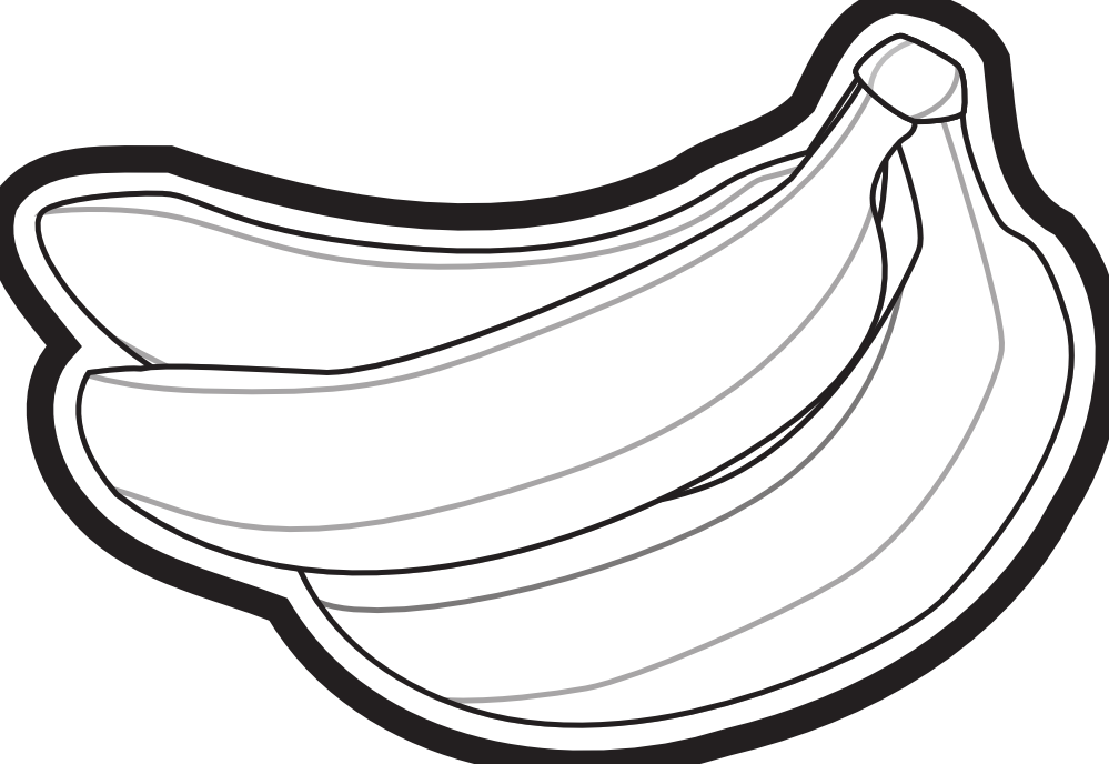 banana hunky dory SVG colouringbook.
