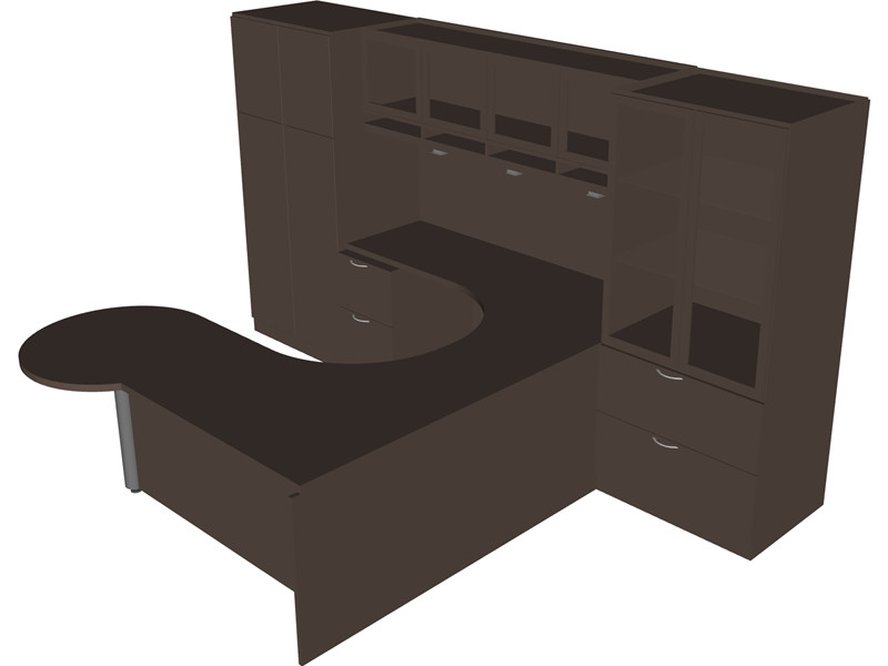 Executive Office Desk 3D Model Download | 3D CAD Browser