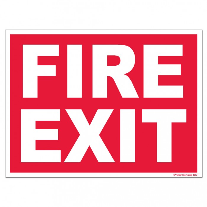 Fire Exit Sign or Sticker - #