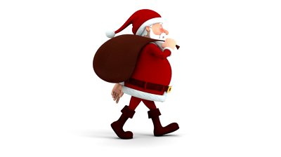 Cartoon Santa Claus Running On Spot - Side View - High Quality 3d ...
