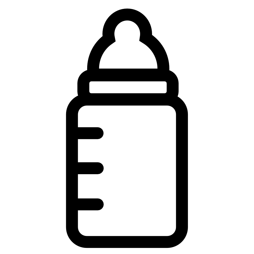 Baby Bottle Icon Black White Line Art Coloring Book Colouring ...