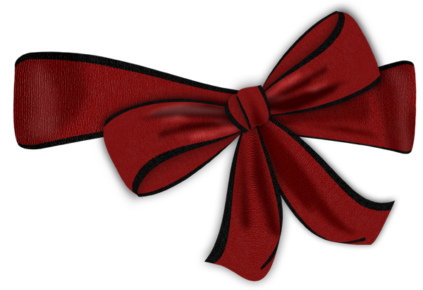 Red Bow with Black Edge Clipart