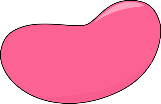 Pink Jelly Bean with a Black Outline Clip Art - Pink Jelly Bean ...