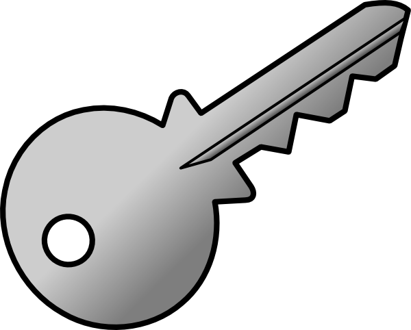 Grey Shaded Key clip art - vector clip art online, royalty free ...