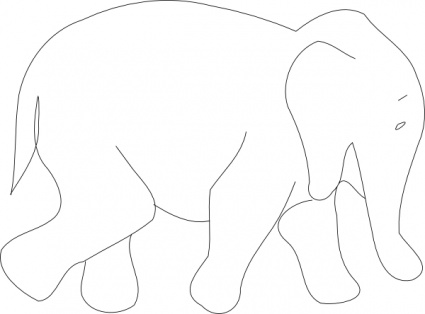 Elephant Outline clip art - Download free Animal vectors