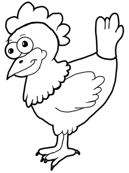 Finished Cartoon Chicken Hen Drawingtutorials Image Vector ...