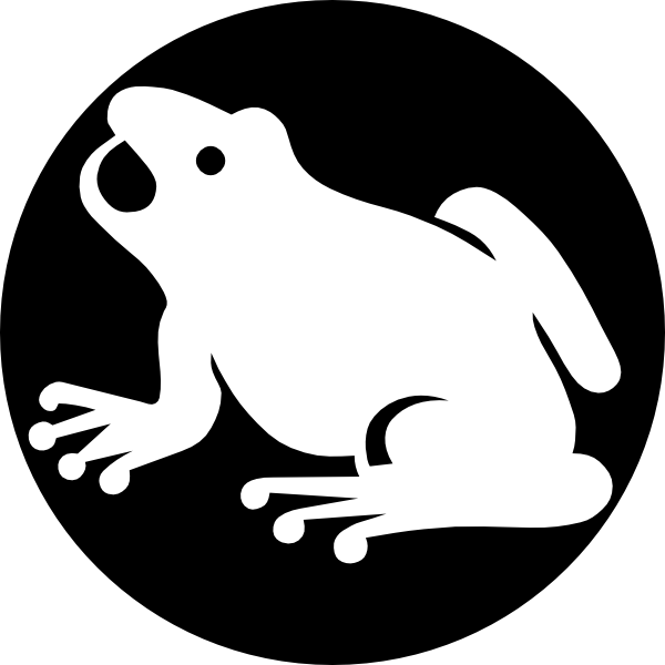 White Frog Silhouette With Black Background clip art - vector clip ...