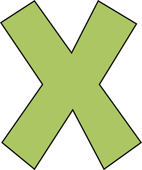 Green Letter X Clip Art - Green Letter X Image