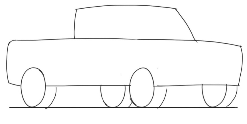 Car Drawing Tutorial: Pick Up Truck 3/4 Front View | Junior Car ...