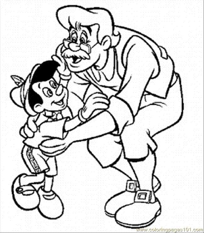 Coloring Pages Gepetto And Pinocchio (Cartoons > Others) - free ...