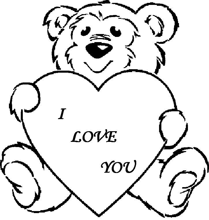 Teddy and Heart Coloring Sheets | Coloring