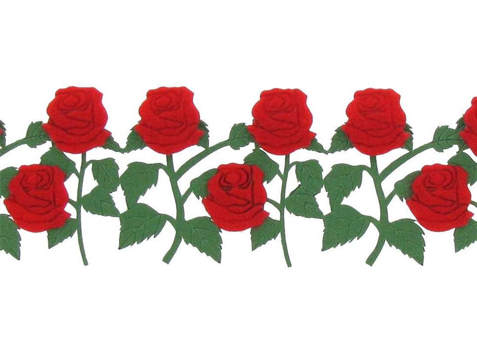 La Petites Red Rose Vine Border 3-D Sticker Embellishments | Shop ...