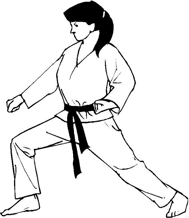 coluring page of karate girl - Coloring Point