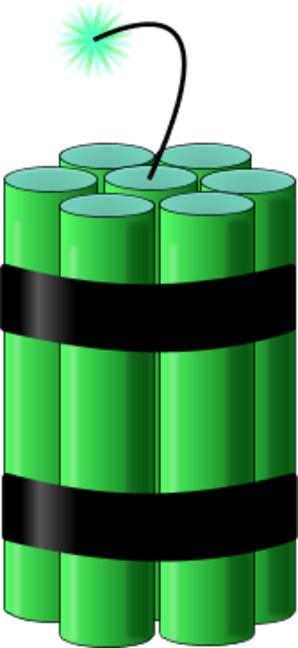 Dynamite with a lit fuse - vector Clip Art