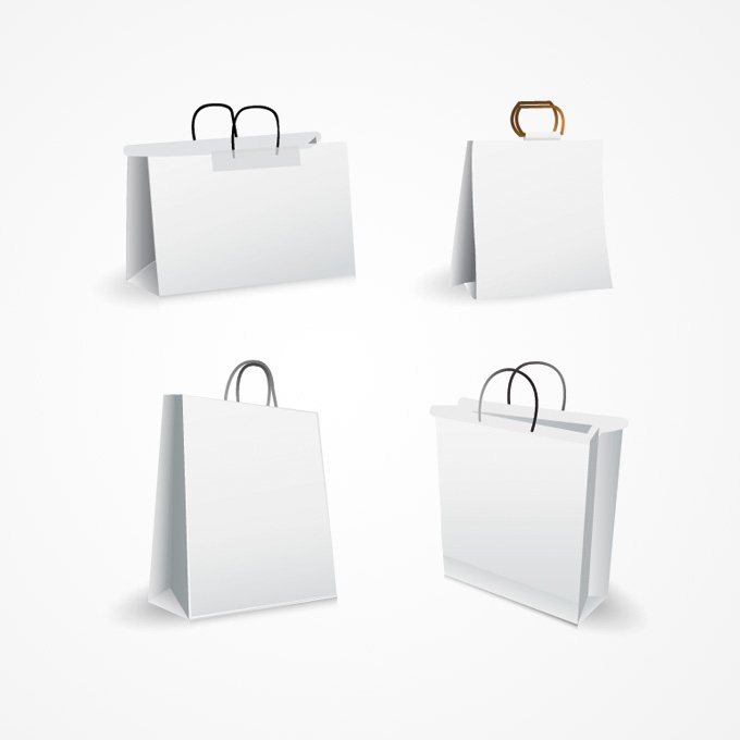 White Shopping Bag Vector Set (Free), free vectors - 365PSD.com