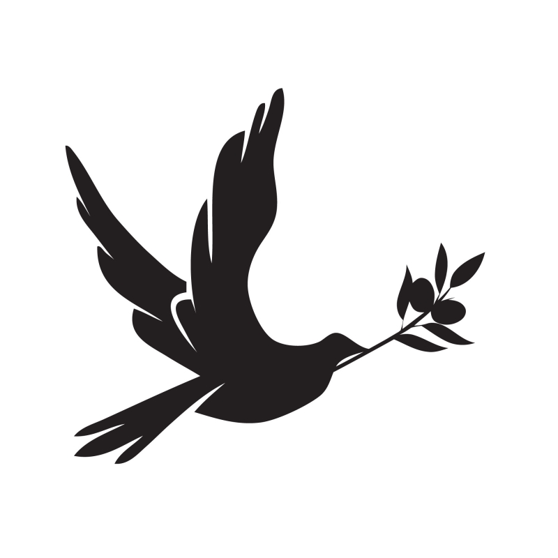 PEACE DOVE WITH OLIVE BRANCH SYMBOL CHRISTIAN WALL VINYL DECAL ...