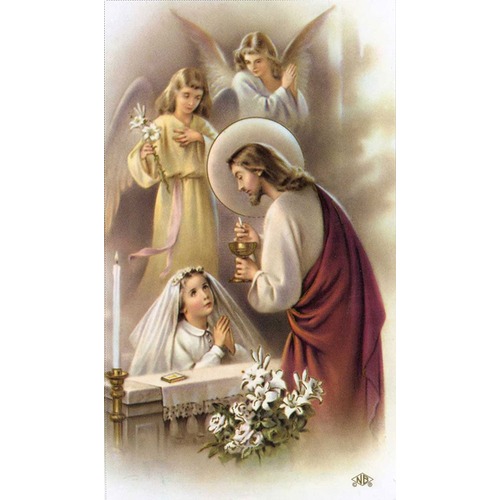 Girl First Communion Traditional Personalized Prayer Cards (Priced ...