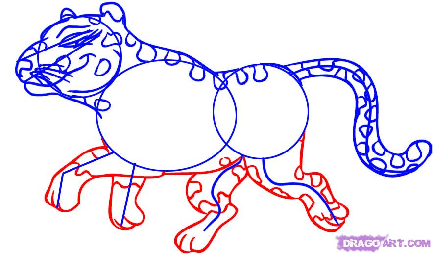 How to Draw a Cartoon Cheetah, Step by Step, Cartoon Animals ...