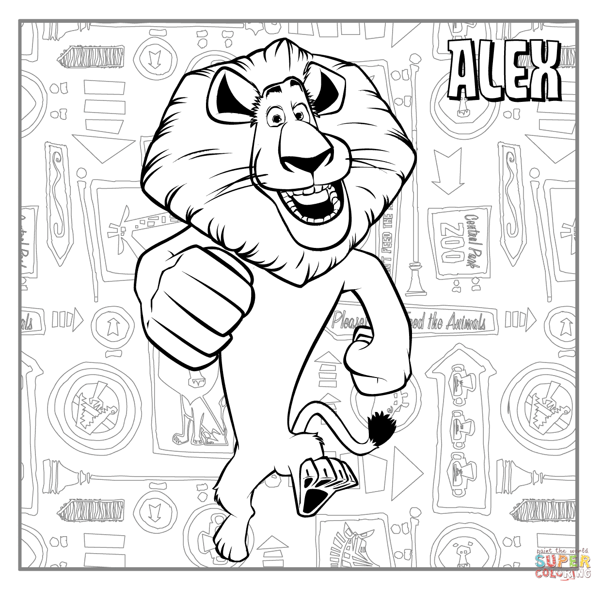 Alex The Lion Coloring page | Free Printable Coloring Pages