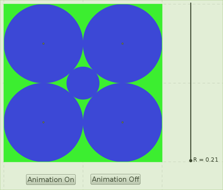 Five circles in a square - GeoGebra Animation - Mr. L's Math