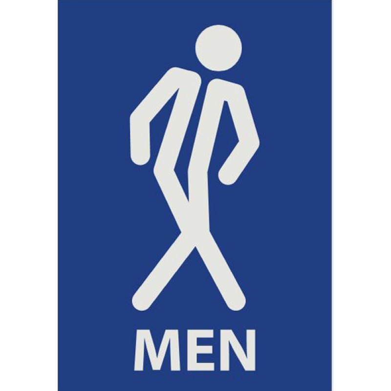 Creative Restroom Signs With Line Man Figure