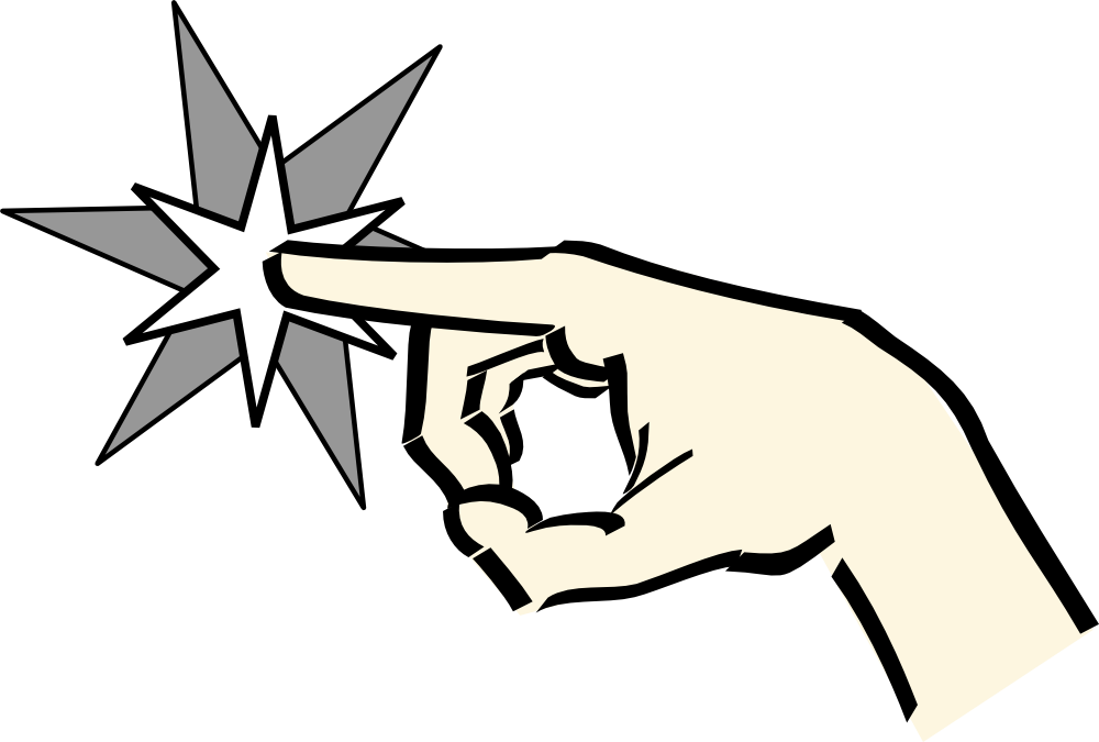OnlineLabels Clip Art - Hand Pointing At Star
