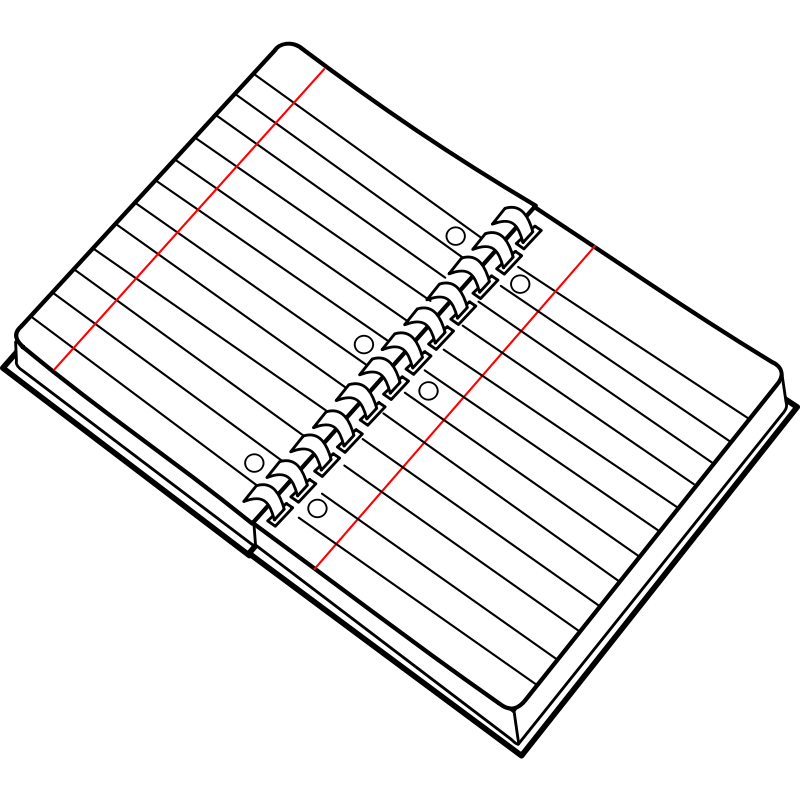 Clipart - cahier spirale ouvert / open spiral notebook
