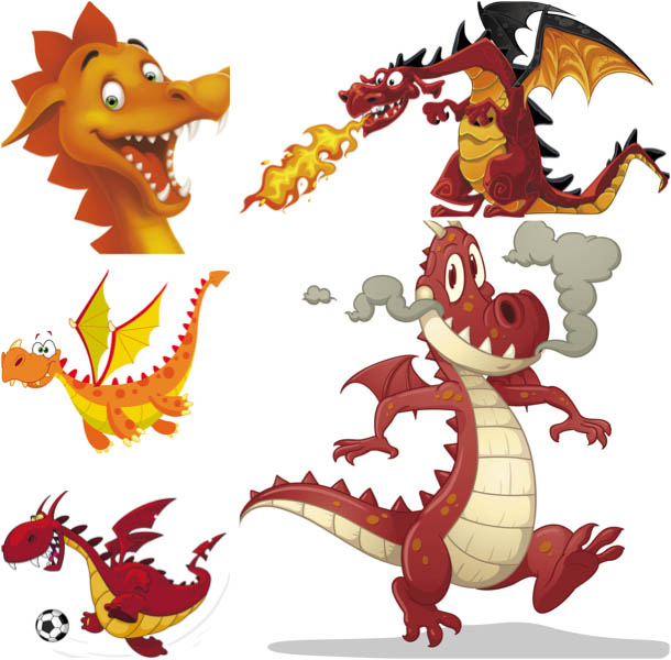 Cartoon red dragon vector | Vector Graphics Blog