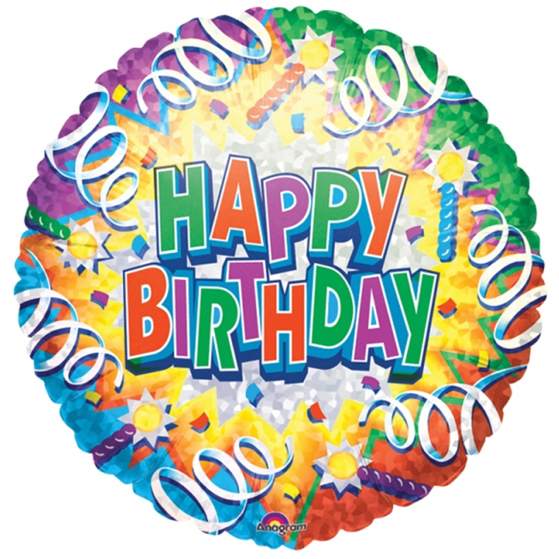 5 x Birthday Explosion Happy Birthday Prismatic 18" Foil Balloon ...