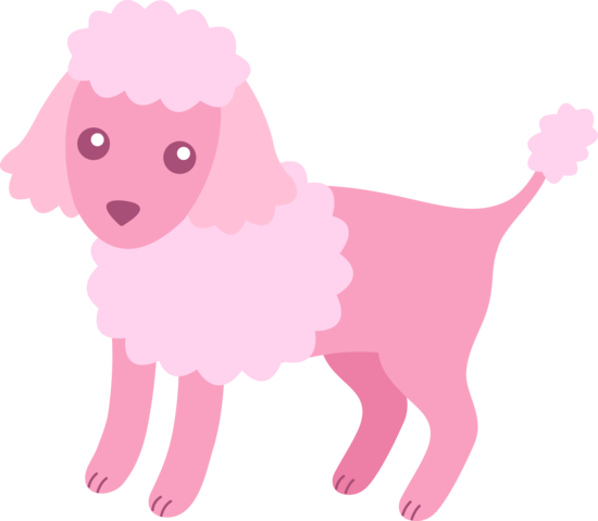 Cute Fluffy Pink Poodle - Free Clip Art