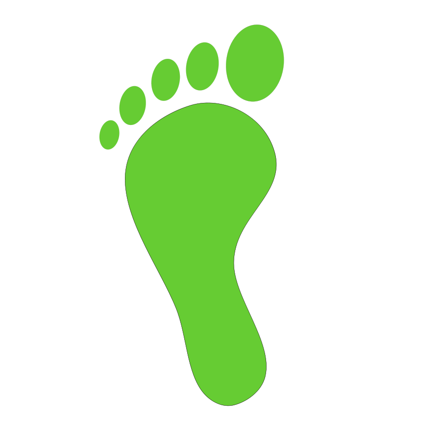 Green foot print small clipart 300pixel size, free design ...