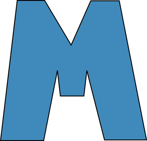 Blue Alphabet Letter M Clip Art - Blue Alphabet Letter M Image
