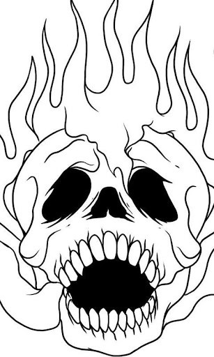Easy Skull Drawings With Flames images & pictures - NearPics