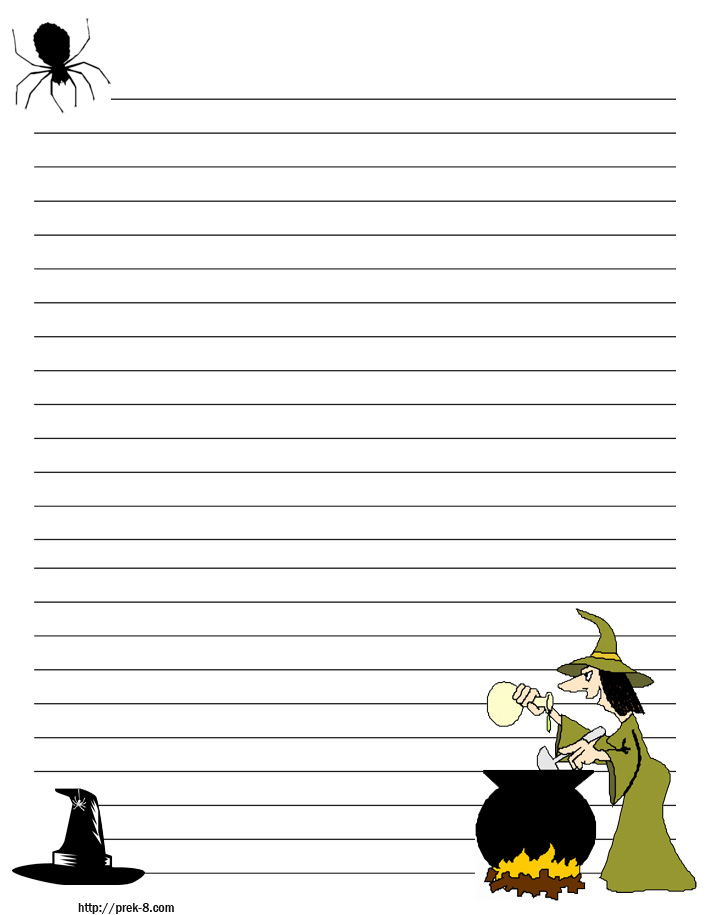 Printable Primary Writing Paper Halloween