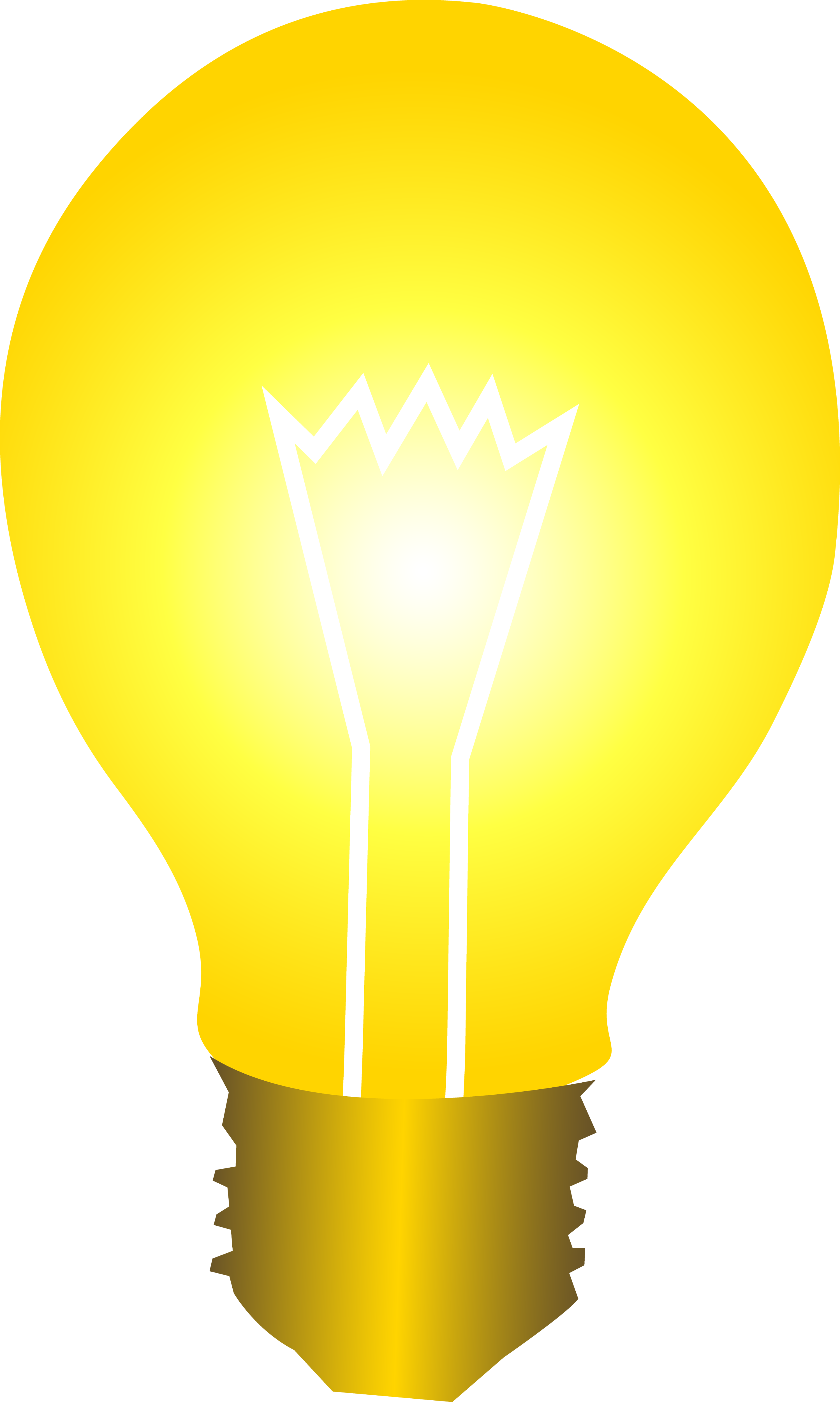 Bright Yellow Idea Light Bulb - Free Clip Art
