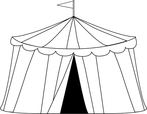 Black and White Circus Tent Clip Art - Black and White Circus Tent ...