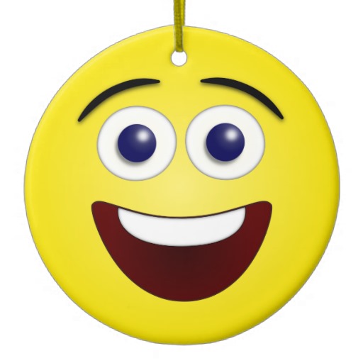 Laughing Smiley Face 3D Ornaments | Zazzle