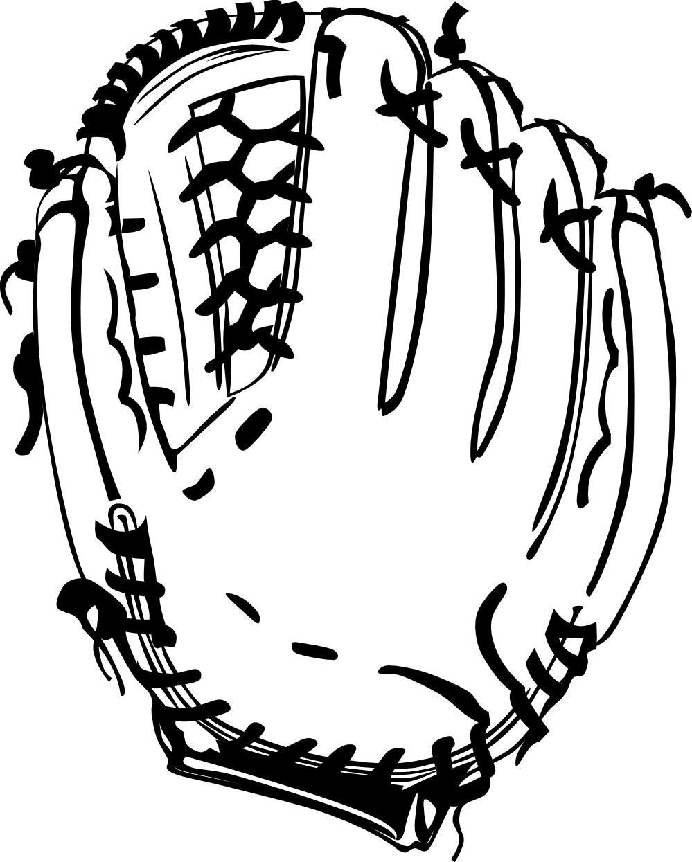 Baseball Glove 1 Black White Line Art Scalable Vector Graphics SVG ...