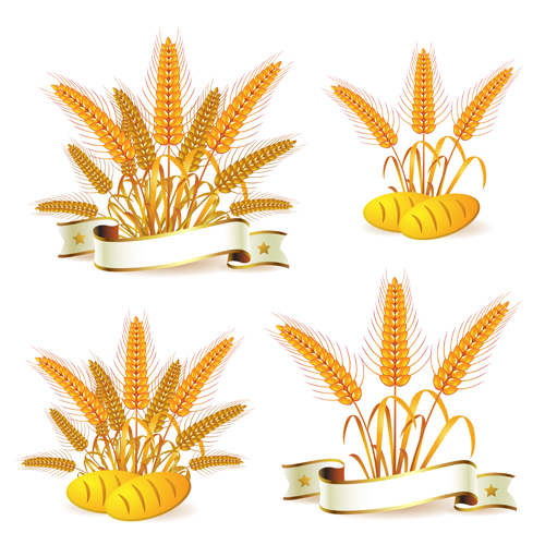 Bread with wheat vector 04 - Vector Food free download